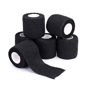 Imagem de Bandagem Fita Elástica Adesiva Preta 5 x 4,5 mts Kit 6 Unds - Estilo B