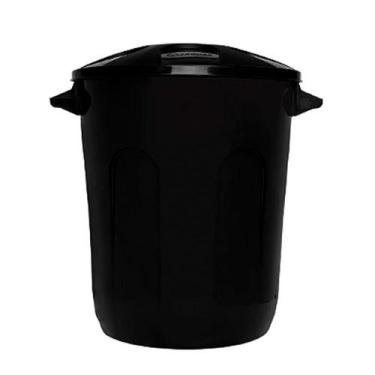 Imagem de Lixeira Redonda com Tampa 30 Litros Preta Jaguar