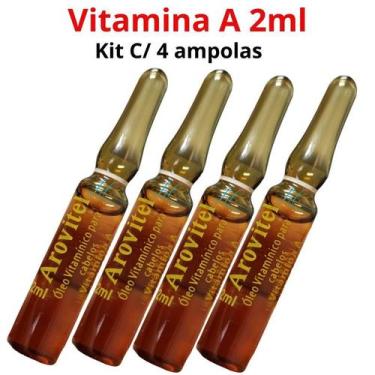 Imagem de Tratamento Capilar Vitamina A Arovitel 2ml Kit C/ 4 Ampolas