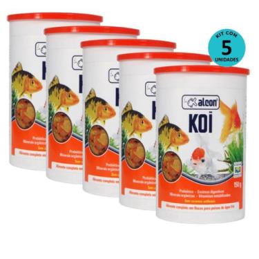 Imagem de Kit 5 Ração Alcon Koi 150g