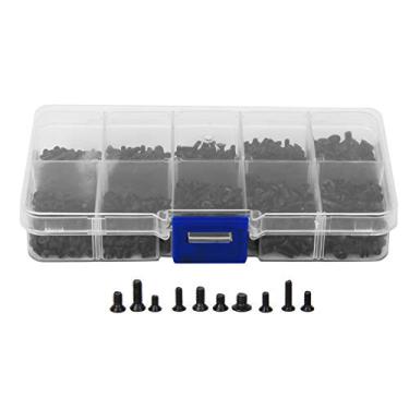 Imagem de Parafusos De Cabeça Plana Para Drywall, M2 M2.5 M3, Aço Carbono Preto, Cabeça Plana Escareada, Conjunto De Parafusos Autorroscantes Para Trabalhadores E Reparadores(1000 unidades)