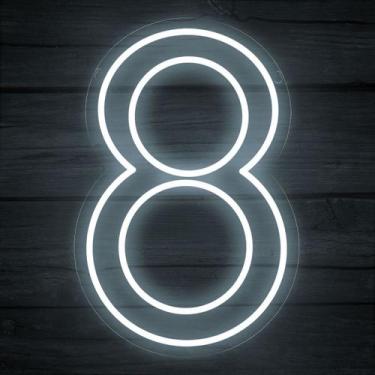 Imagem de Painel Led Neon Número Luminoso 8 Oito 60cm Decoração Festa - letreiro