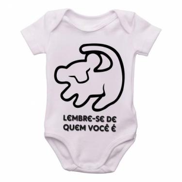 Imagem de body nenê criança roupa bebê Rei Leão Simba Lembre-se de quem você é -