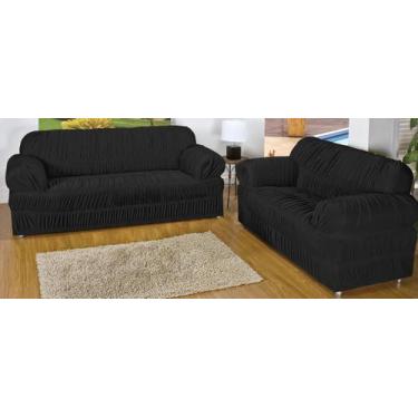 Imagem de Capa Sófa Para Sala Em Malha Gel 2 E 3 Lugares Preto - ENXOVAISBARATÃO