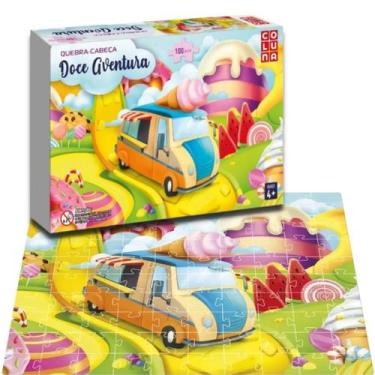 Imagem de Quebra Cabeça Doce Aventura 100 Peças Ideal P/ Idoso Criança - Pais e 