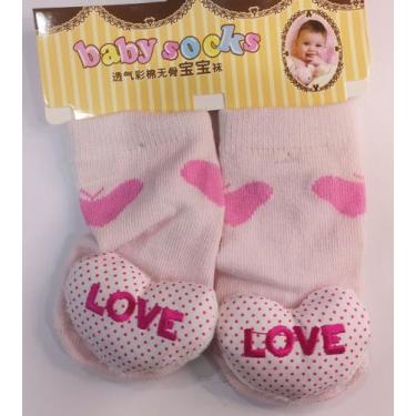 Imagem de Meia infantil Quente Proteção Frio com Bichinho bolinha antiderrapante