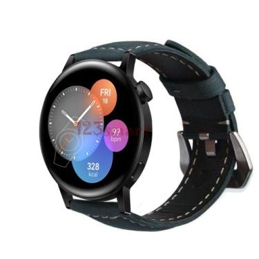 Imagem de Pulseira de Couro para Smartwatch GT3 42mm GT3 46mm - 123Smart, Azul P