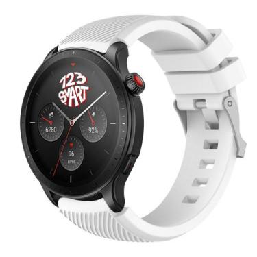 Imagem de Pulseira Silicone Fecho Prata compatível com GTR4 GTR 4 A2166 / GTR3 /