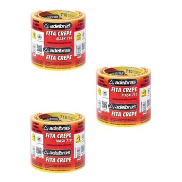 Imagem de KIT 6 FITA CREPE ADESIVA MASK MASCARAMENTO 710 48mm X 50 m ADELBRAS
