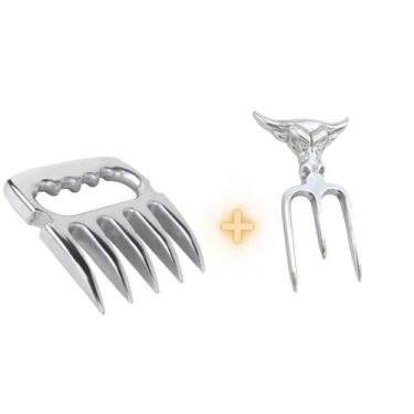Imagem de 3 Kit Churrasco Tridente + Garra De Urso Grande - Funditex