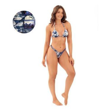 Imagem de Biquíni Cortininha Com Bojo E Tanga Fio Dental Verão C67 - Fanáticos P