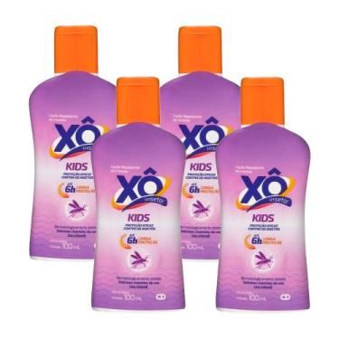 Imagem de Kit 4 Loção Repelente de Insetos Infantil 6h Xô Insetos 100ml Mosquito