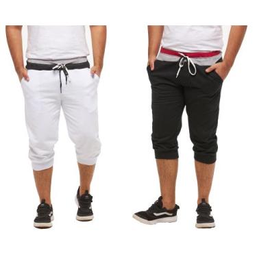 Imagem de Kit com 02 bermudas de moletom saruel skinny masculino - Wooks, PP, B1