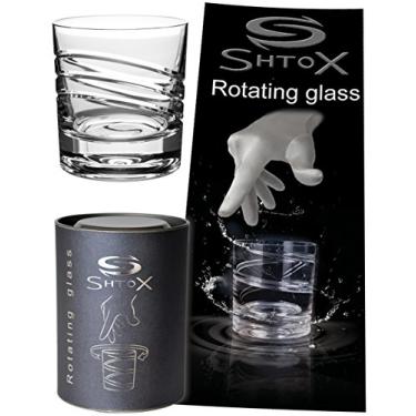 Imagem de SHTOX Copo giratório de uísque de roleta, utensílios de mesa de cristal de bar, antiquado/bebida longa/highball/cálice, jogo de álcool, presente exclusivo de uísque
