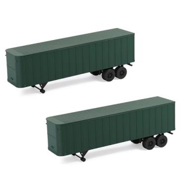 Imagem de C8766 2 Unidades Trailers Escala HO 1:87 Modelo Trailer para Trator Ferroviário (Verde)