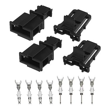 Imagem de eMagTech 2 conjuntos de kit de reparo de plugue de conector de 2 pinos macho e fêmea com terminais 3B0972712 3B0972702 acessórios de plugue de chicote de fios automotivos