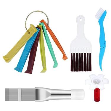 Imagem de Shkalacar Conjunto de 5 peças de limpador de aletas de ar condicionado, pente condensador de ar condicionado, limpador de bobina AC, refrigerador, limpador de barbatana, evaporador, ferramenta de