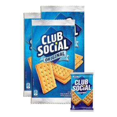 Imagem de Biscoito Salgado Club Social Pacote Com 6 Unidades Kit 3 - Modelez, Cl