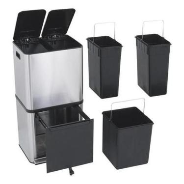 Imagem de Lixeira Seletiva Smart 3 Compartimentos 50L Delineáreis-vos - Delinia
