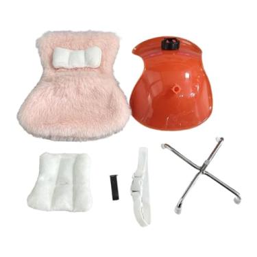 Imagem de MERIGLARE Cadeira de bonecas da moda, modelo em miniatura com almofada, enfeites para casa para bonecas de 20 cm, bonecas de, presentes de aniversário, Rosa