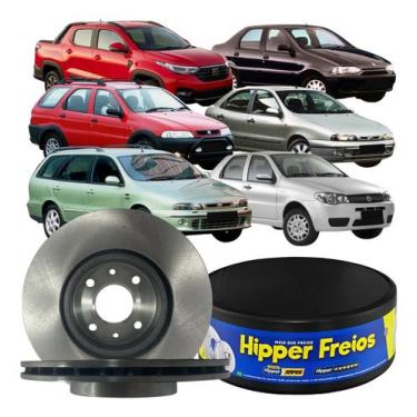Imagem de Par Disco Freio Dianteiro Solido Fiat Brava Doblô Idea Marea - HIPPER 