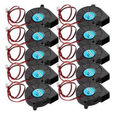 Imagem de Kit 10 Cooler Ventoinha 12v 5015 Fan Radial Ventilador Impressora 3d -