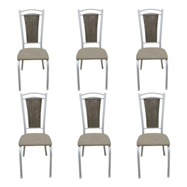 Imagem de Kit 6 Cadeiras Paris Branca Cozinha Aço Tubolar Confortável Jantar