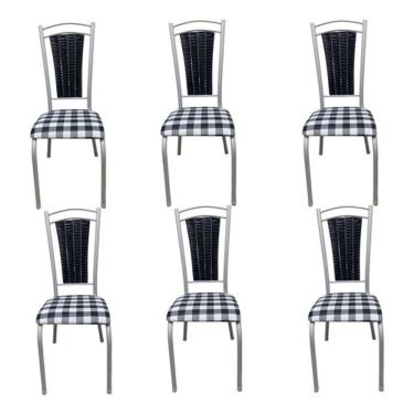 Imagem de Kit 6 Cadeiras Paris Branca Cozinha Aço Tubolar Confortável Jantar