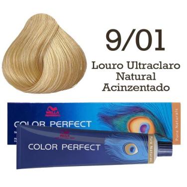 Imagem de Coloração Color Perfect 9.01 Louro Ultraclaro Natural Acinzentado  Wel