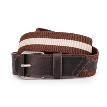 Imagem de Cinto Masculino Couro Legítimo Elástico Esportivo Plus Size - ELLO GRI