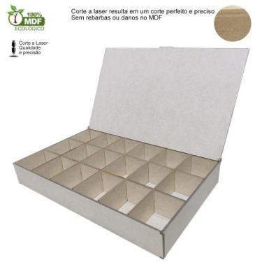 Imagem de Caixa organizadora com 21 divisórias MDF Especiarias de Gin Bijuterias