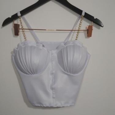 Imagem de Cropped top cirre modelo sereia com Alça corrente e bojo - M&K Shop, B