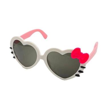 Imagem de Óculos De Sol Infantil De Coração Gatinho Moda Blogueirinha Fofinho - 