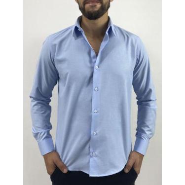 Imagem de Camisa Social Manga Longa Slim Azul Bebê - REF: 5016C - Pthirillo, XG,