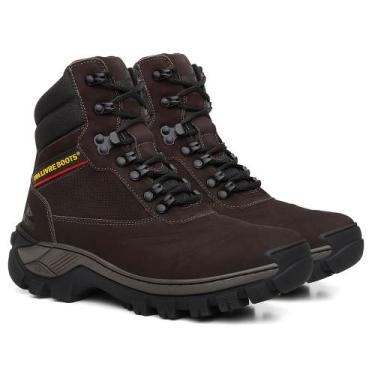 Imagem de Bota Coturno Masculino Couro Alabama Legítimo Casual Esportiva Solado 