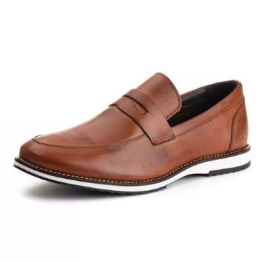 Imagem de Sapato Mocassim Loafer Masculino Couro DIfranca - 8001 - Castor - Mr L