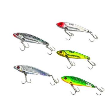 Imagem de Kit 5 Iscas Artificiais Metal Vibration 5,3cm - 7g + Estojo - Taue