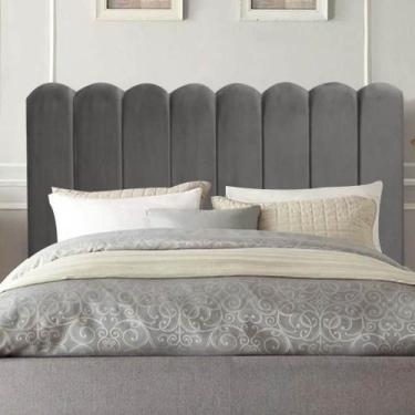 Imagem de Cabeceira Estofada Alanis 160CM Queen Suede Cinza Escuro - D A DECOR -