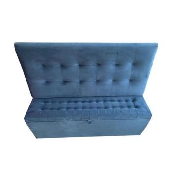 Imagem de Conjunto cabeceira painel e recamier puff baú beira de cama queen size