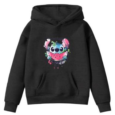 Imagem de Moletom Infantil Sti-tch Ohana Felicidade Desenho Infância Bolso Cangu