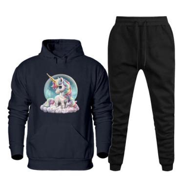 Imagem de Conjunto Abrigo Moletom Quentinho Plus Size Feminino Estampado Com Cal