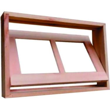 Imagem de Janela Basculante Vitrô 40x60x14 Cm Para Dois Vidros Eucalipto NeonX