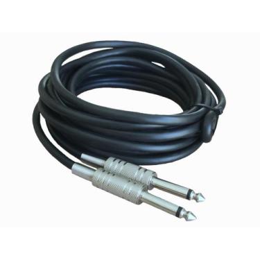 Imagem de 02un cabo p10 / p10 5metros caixa de som violão guitarra - TEMTEC