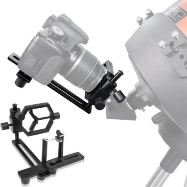Imagem de Tydeux Suporte universal de metal para telefone e adaptador de câmera de telescópio – serve para quase todos os telefones celulares e câmeras, compatível com binóculos, monóculos, telescópios,