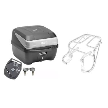 Imagem de Kit Bauleto Bau Moto 33L Givi + Bagageiro Titan Today 1995 1996 1997 191998 1999 Projétil 