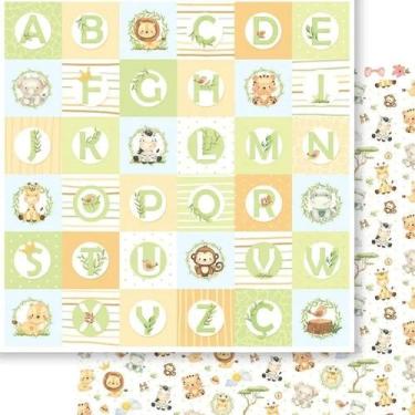 Imagem de Papel Scrapbook Dupla Face Safari Alfabeto Sd-1300 30,5x30,5cm Litoart