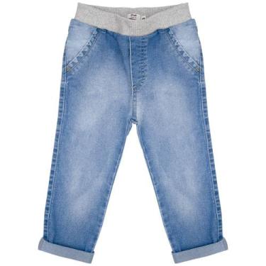 Imagem de Calça Infantil Look Jeans c/ Punho Jeans, Azul, GG