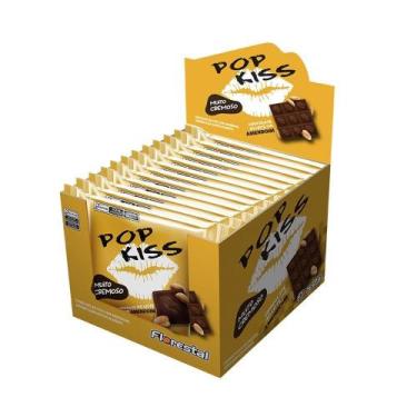 Imagem de Chocolate Pop Kiss ao Leite com Amendoim 60g - Embalagem com 12 Unidad