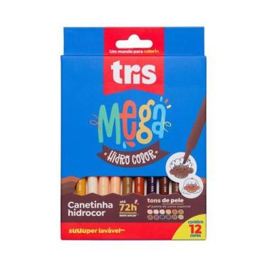 Imagem de Hidrocor Ponta Fina Mega Hidro Color Tons De Pele 12 Cores - Tris