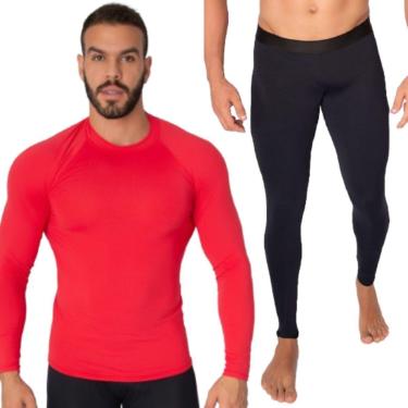Imagem de Conjunto Térmico Blusa + Calça Proteção UV Poliamida Bella Fiore Academia Moda Fitness Masculina-Masculino